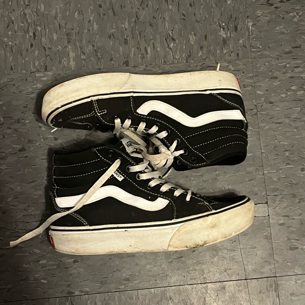 Black and White High-Top Sneakers